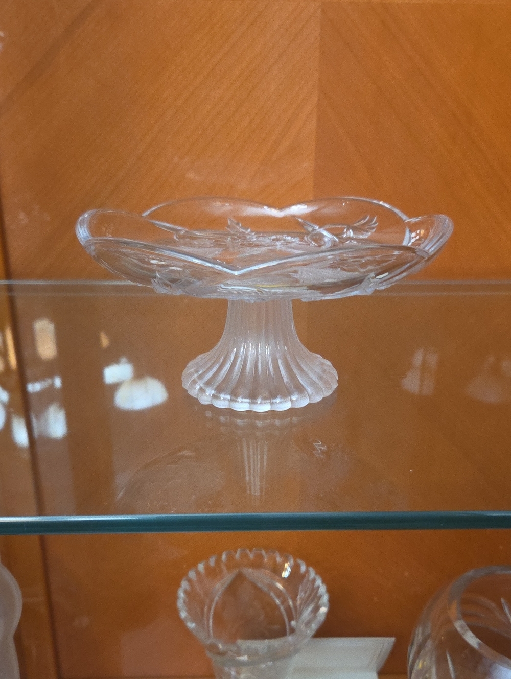 Glass Pedestal Compote - Clear Glass Serving Bowl